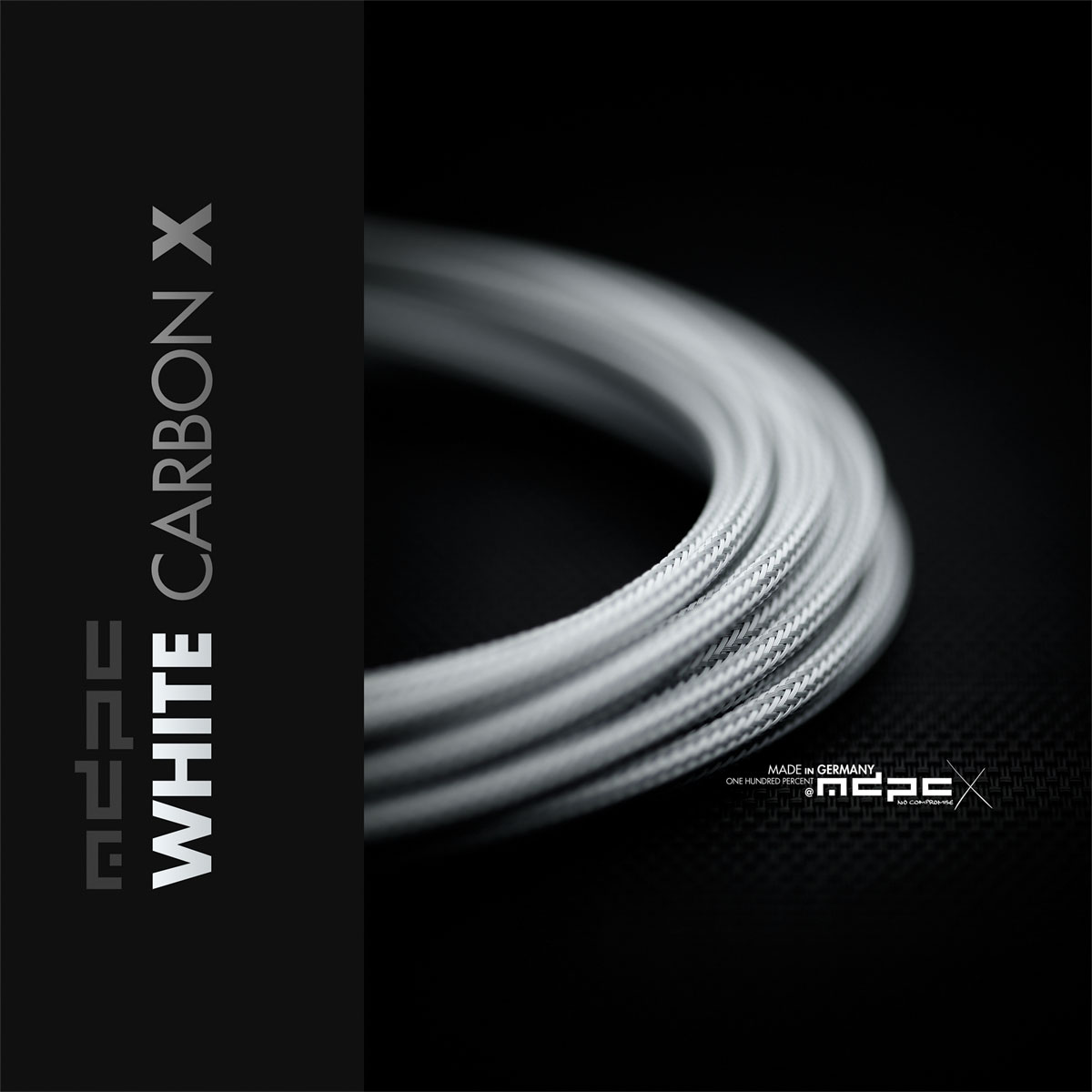 White-Carbon-X Cable Sleeving SMALL